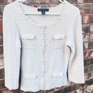 Vintage White Knitted Blazer